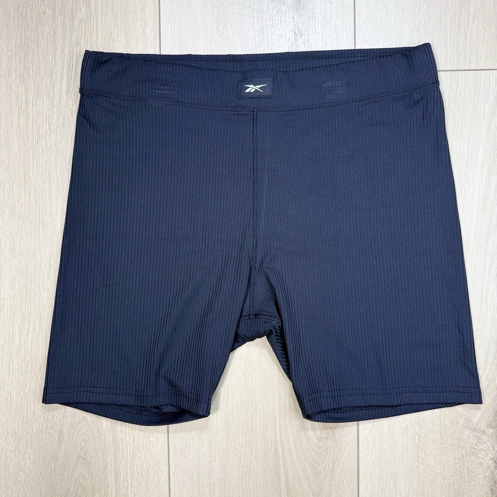 Reebok‎ Women's Rib Bike Shorts XL Black Studio Tights Activewear NWT